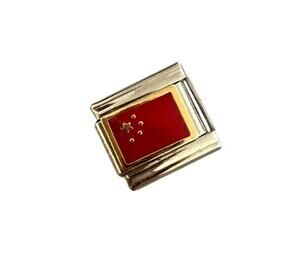 China Flag Travel Asia Italian Charm Bracelet Link 9mm Stainless Steel Y2K NEW